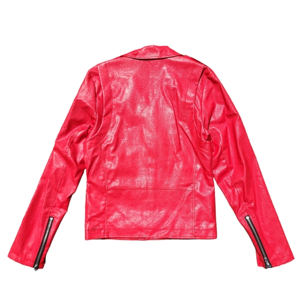 Tripp NYC Faux Leather Classic Red Moto Jacket - Picture 7 of 7